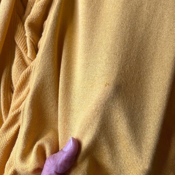 Elie Tahari Mustard Yellow Silk/Cashmere Ruffle Cardigan - Large - Picture 6 of 7